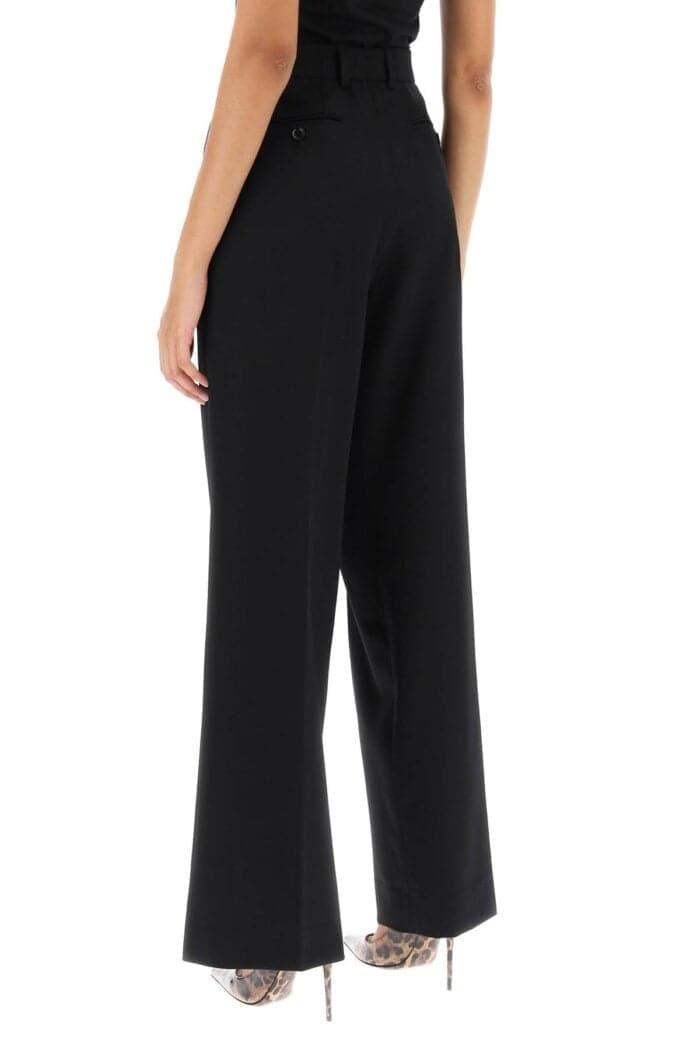 DOLCE & GABBANA Stretch Wool Wide Leg Trousers