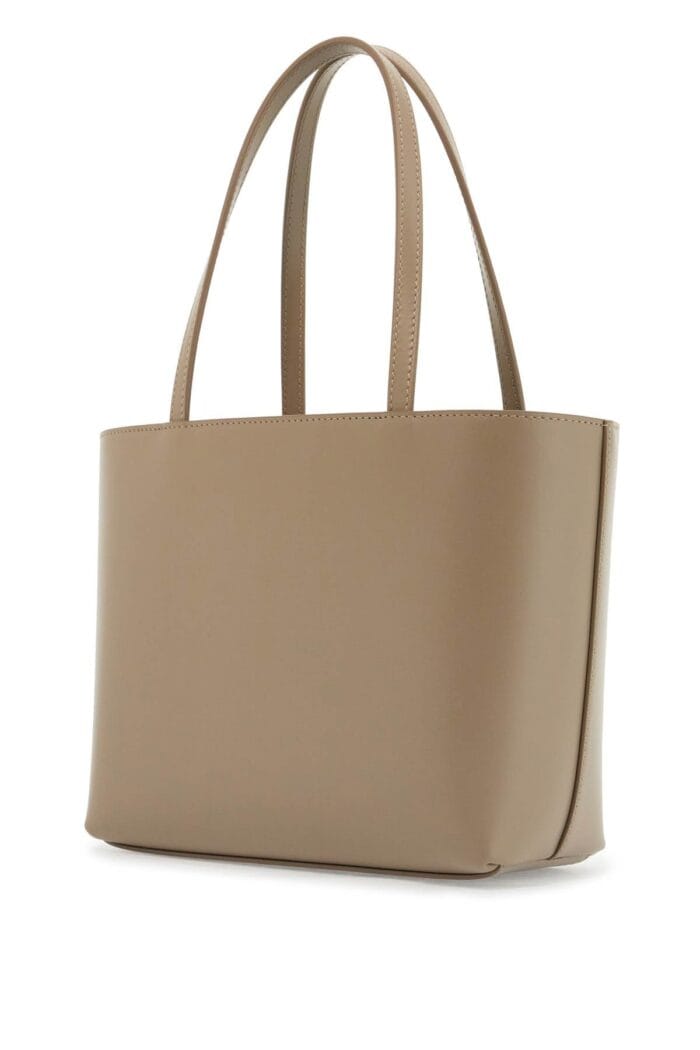 DOLCE & GABBANA Structured Shopping Bag In Taupe Smooth Calfskin