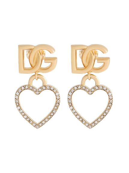 Dolce & Gabbana STUD EARRINGS WITH HEARTS AND LOGO