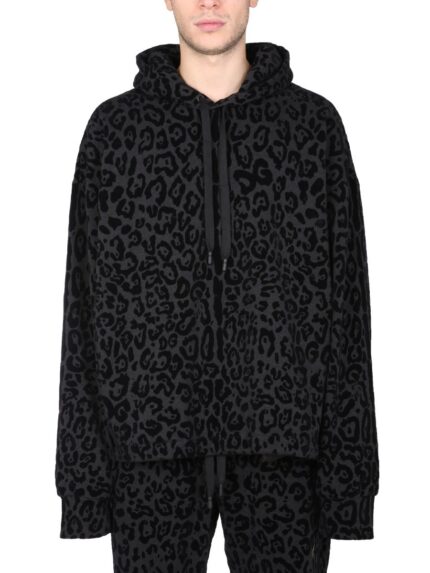 Dolce & Gabbana SWEATSHIRT WITH LEOPARD PRINT
