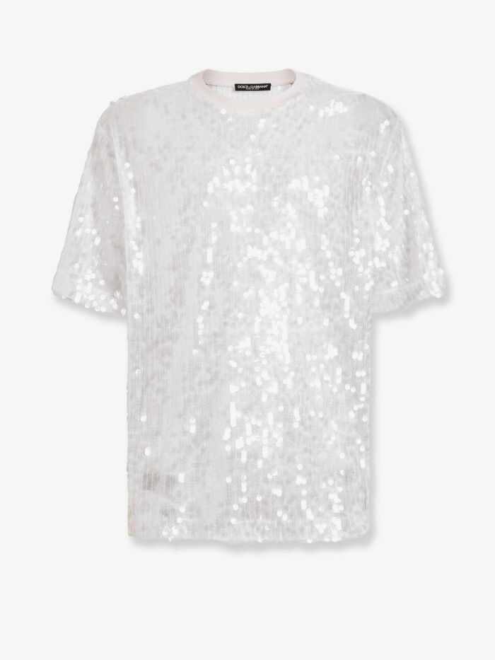 dolce & gabbana t shirt with all over sequin detail Dolce & Gabbana T-shirt With All-over Sequin Detail