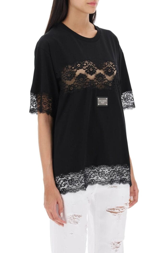 Dolce & Gabbana T-shirt With Lace Inserts