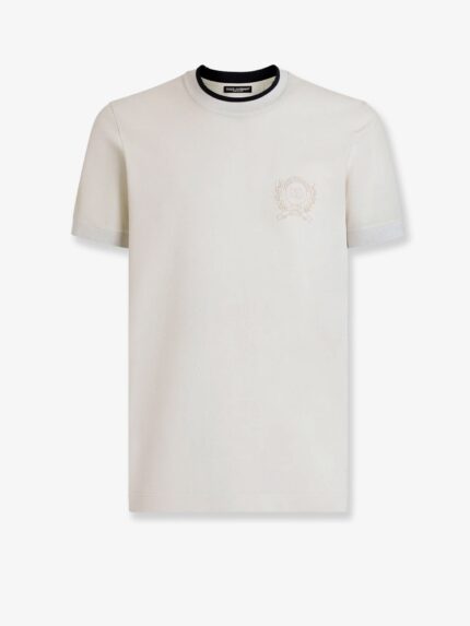 Dolce & Gabbana Technical Fabric T-shirt With Front Embroidery