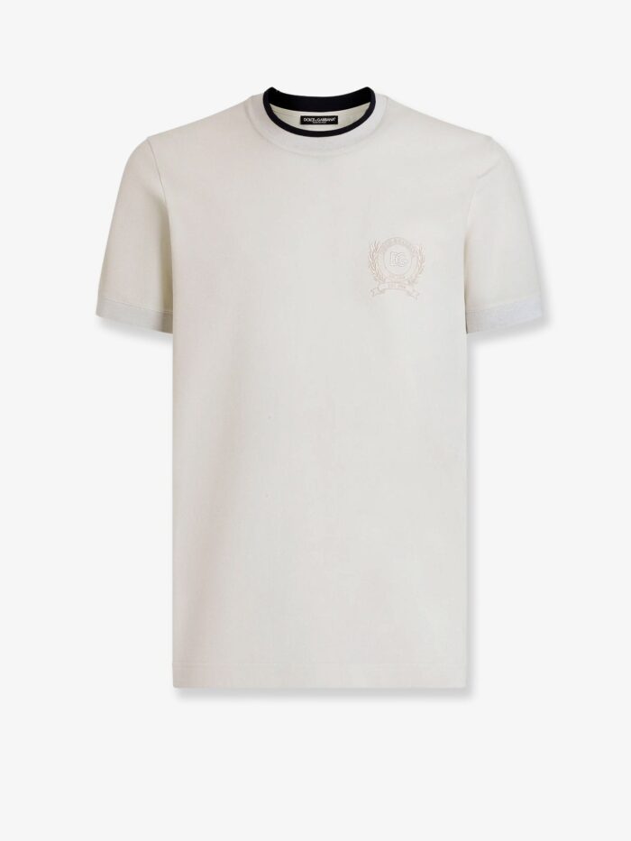 Dolce & Gabbana Technical Fabric T-shirt With Front Embroidery