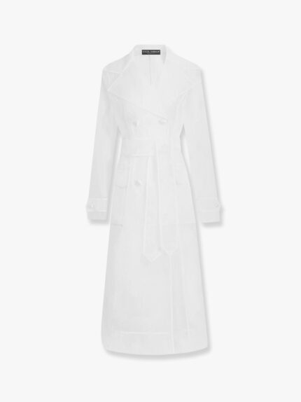 Dolce & Gabbana Technical Organza Trench Coat With Georgette Trims