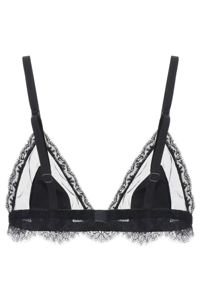 DOLCE & GABBANA Triangle Satin And Lace Bra