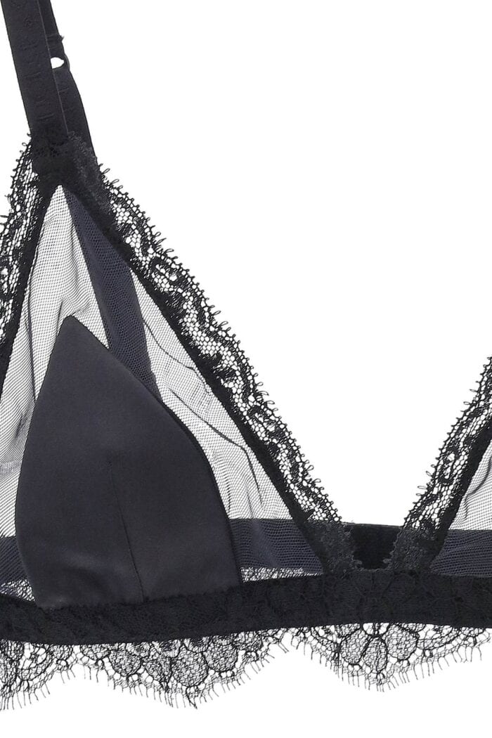 DOLCE & GABBANA Triangle Satin And Lace Bra