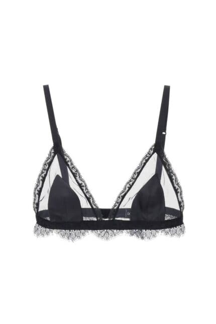 DOLCE & GABBANA Triangle Satin And Lace Bra