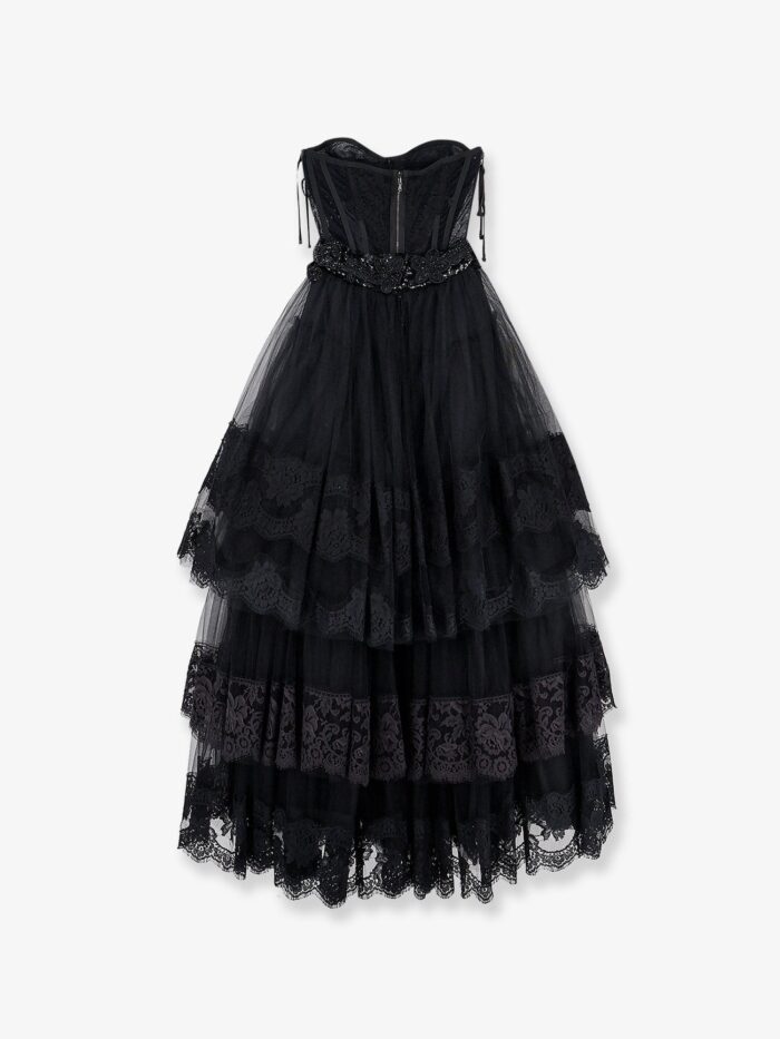 Dolce & Gabbana Tulle Long Dress With Bustier