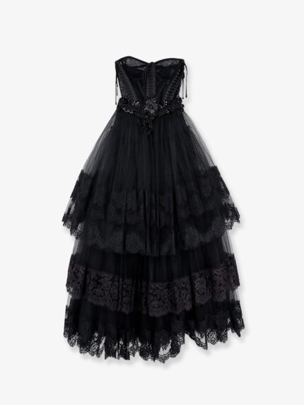 Dolce & Gabbana Tulle Long Dress With Bustier