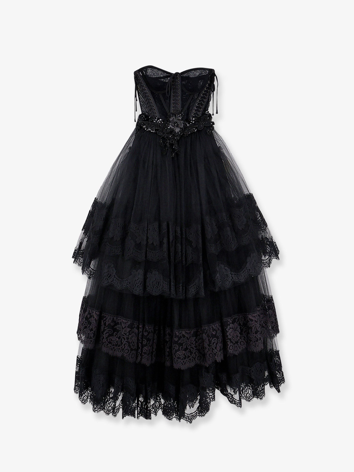 Dolce & Gabbana Tulle Long Dress With Bustier