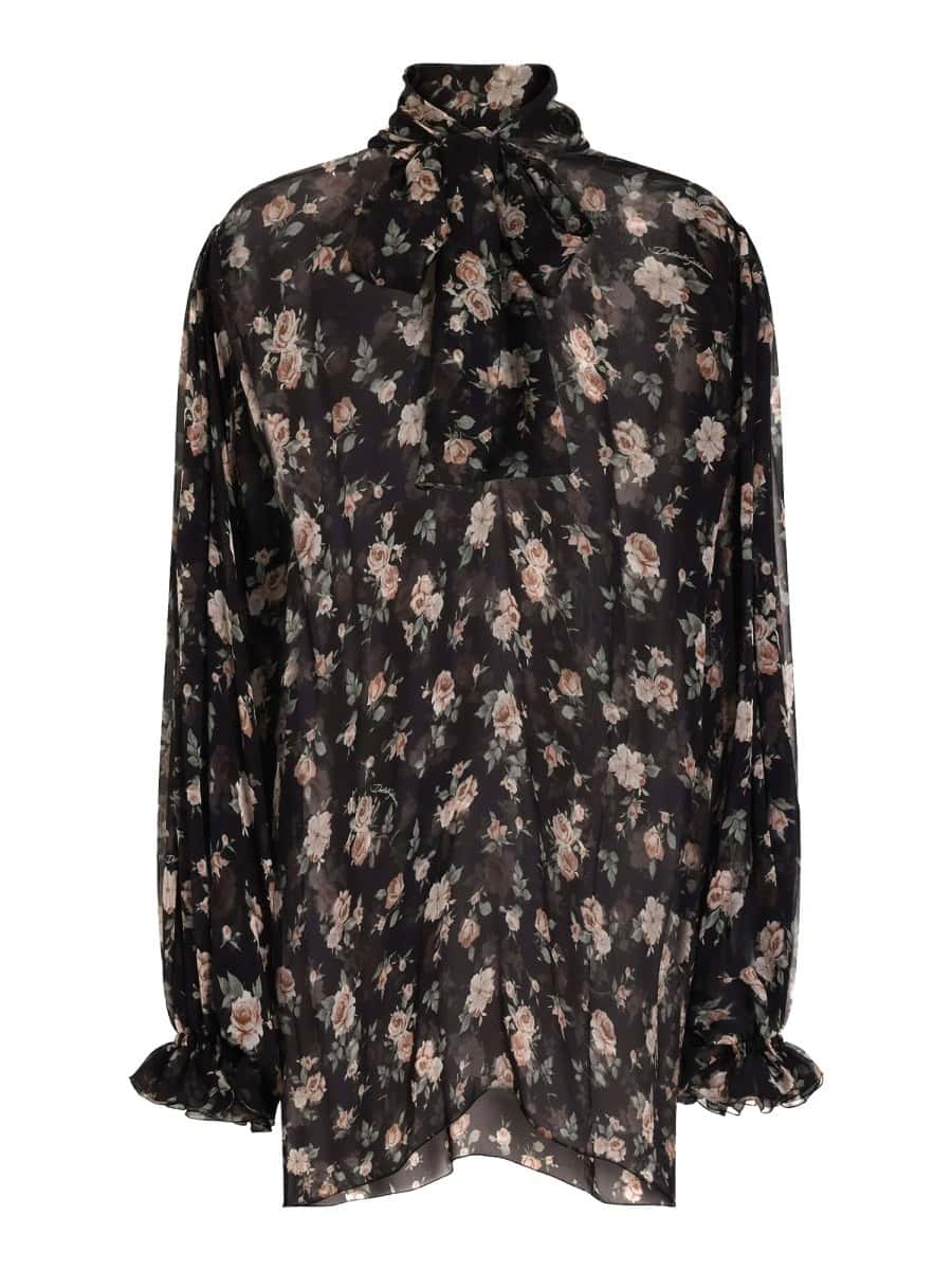 Dolce & Gabbana "VINTAGE ROSE" PRINT TOP
