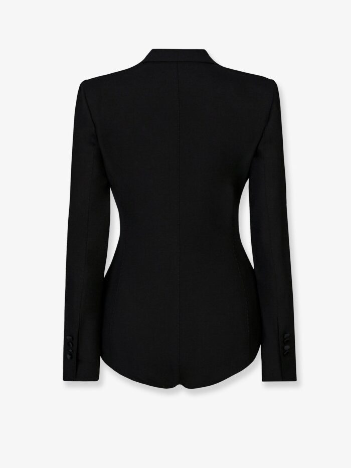 Dolce & Gabbana Virgin Wool Blend Tuxedo Blazer With Body Detail