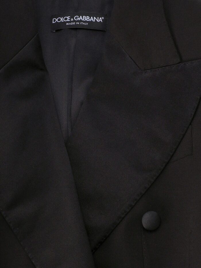 Dolce & Gabbana Virgin Wool Blend Tuxedo Blazer With Body Detail