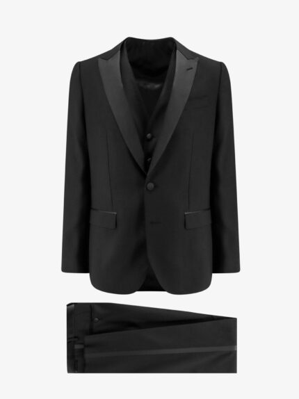 Dolce & Gabbana Virgin Wool Blend Tuxedo With Gilet And Satin Profiles