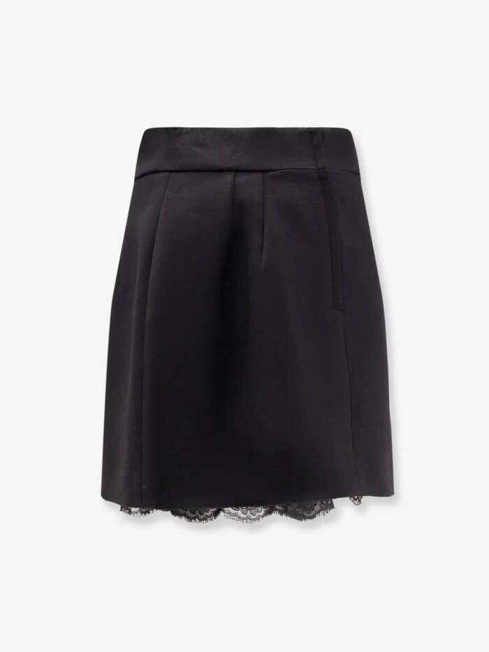 Dolce & Gabbana Virgin Wool Miniskirt With Lace Detail