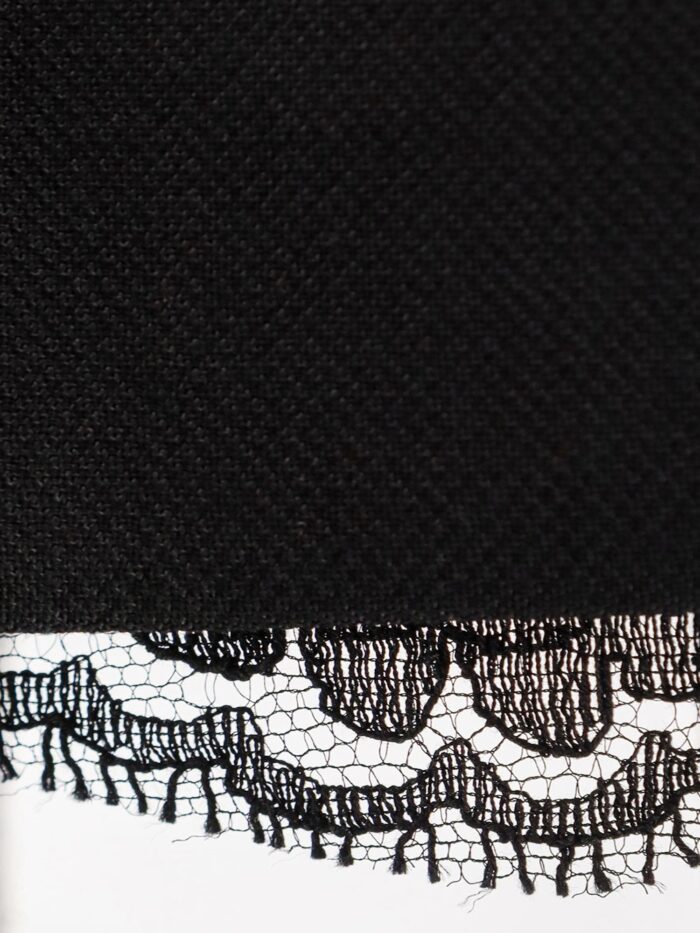 Dolce & Gabbana Virgin Wool Miniskirt With Lace Detail