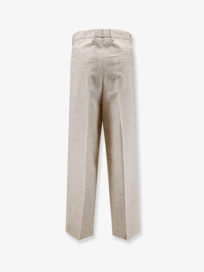 Dolce & Gabbana Viscose And Linen Blend Trousers With Tweed Effect