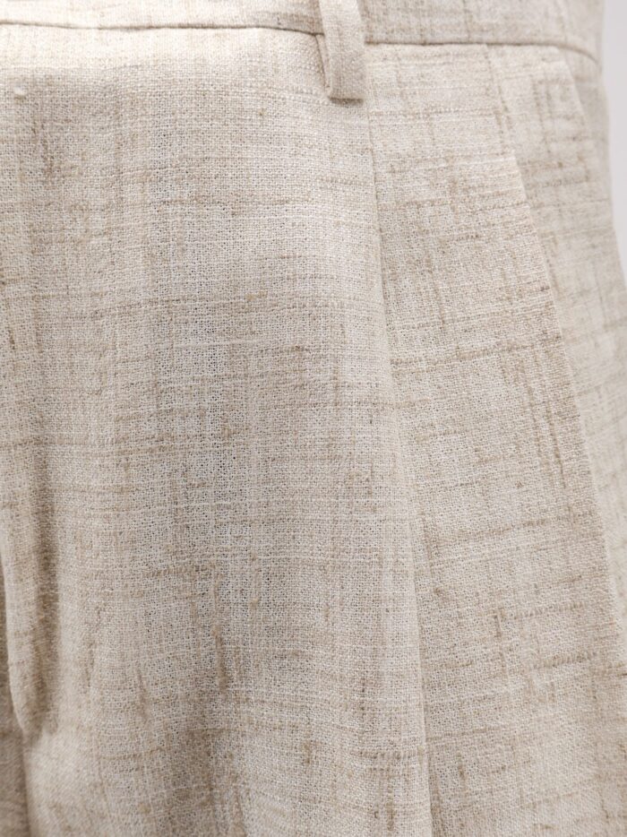 Dolce & Gabbana Viscose And Linen Blend Trousers With Tweed Effect