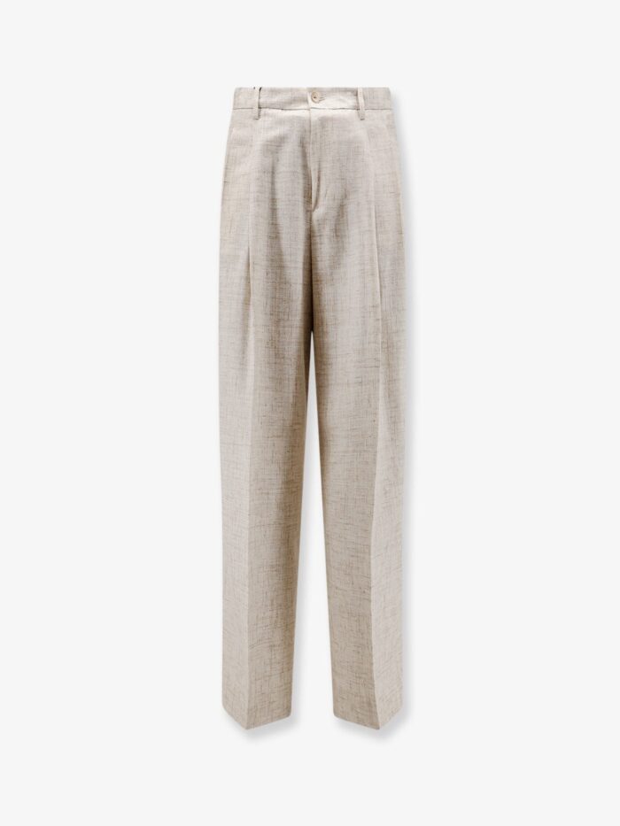 Dolce & Gabbana Viscose And Linen Blend Trousers With Tweed Effect