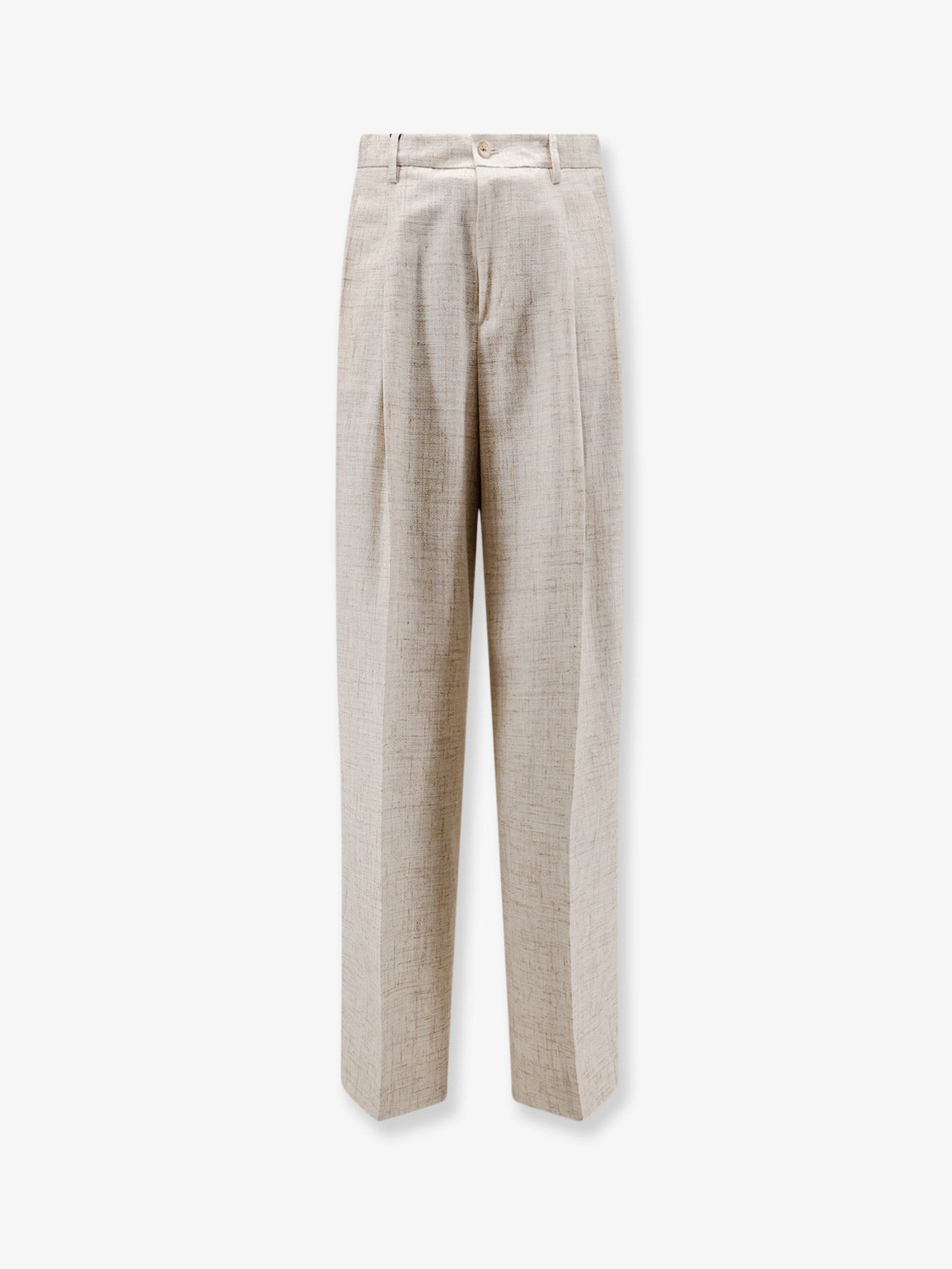 Dolce & Gabbana Viscose And Linen Blend Trousers With Tweed Effect