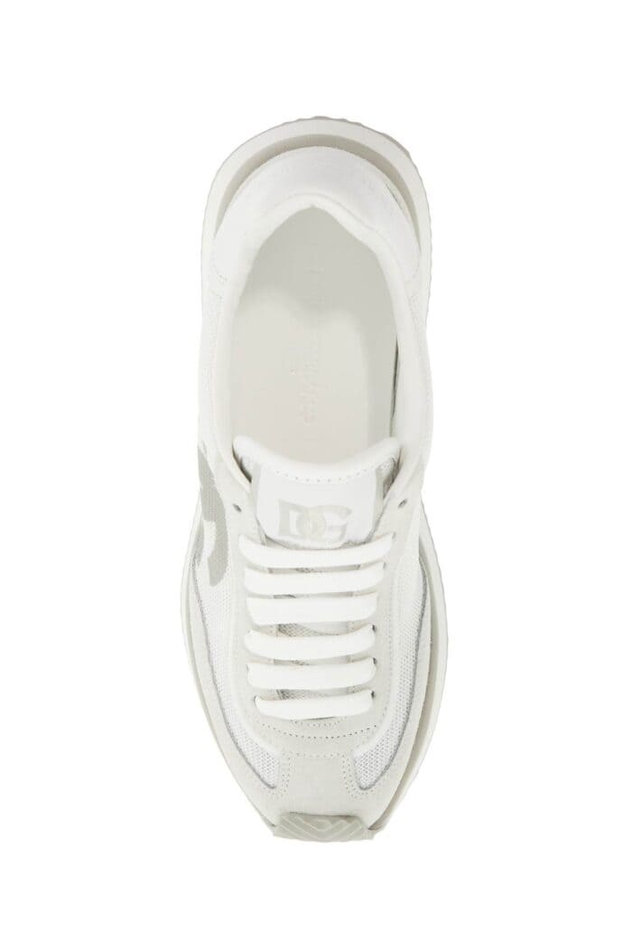 DOLCE & GABBANA White Leather Low-top Sneakers With Dg Logo