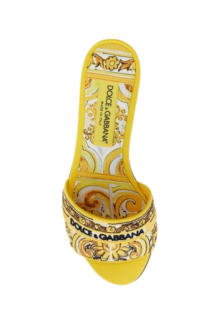 DOLCE & GABBANA White Maiolica Patterned Slide