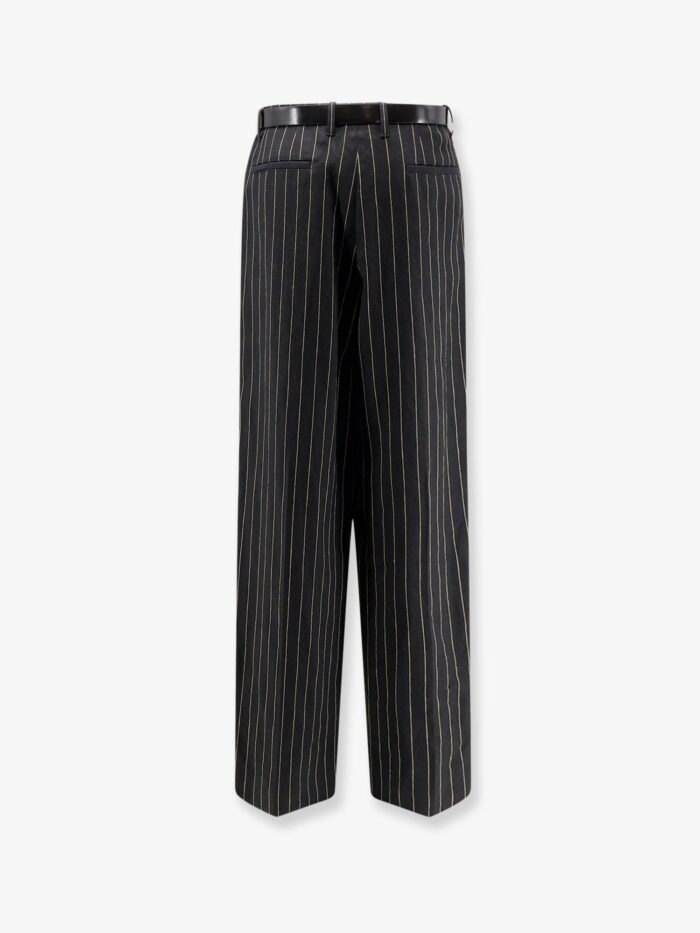 Dolce & Gabbana Wool And Linen Blend Trousers With Pinstripe Pattern