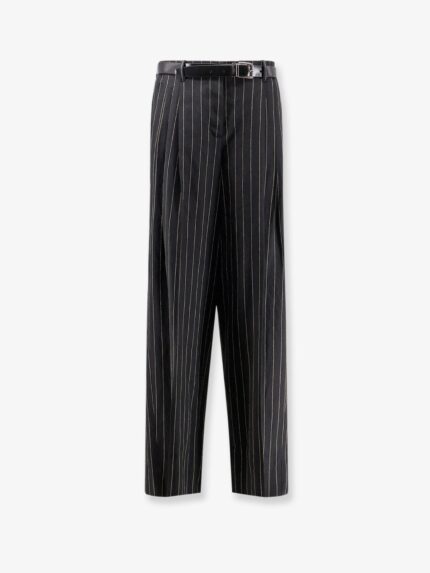Dolce & Gabbana Wool And Linen Blend Trousers With Pinstripe Pattern