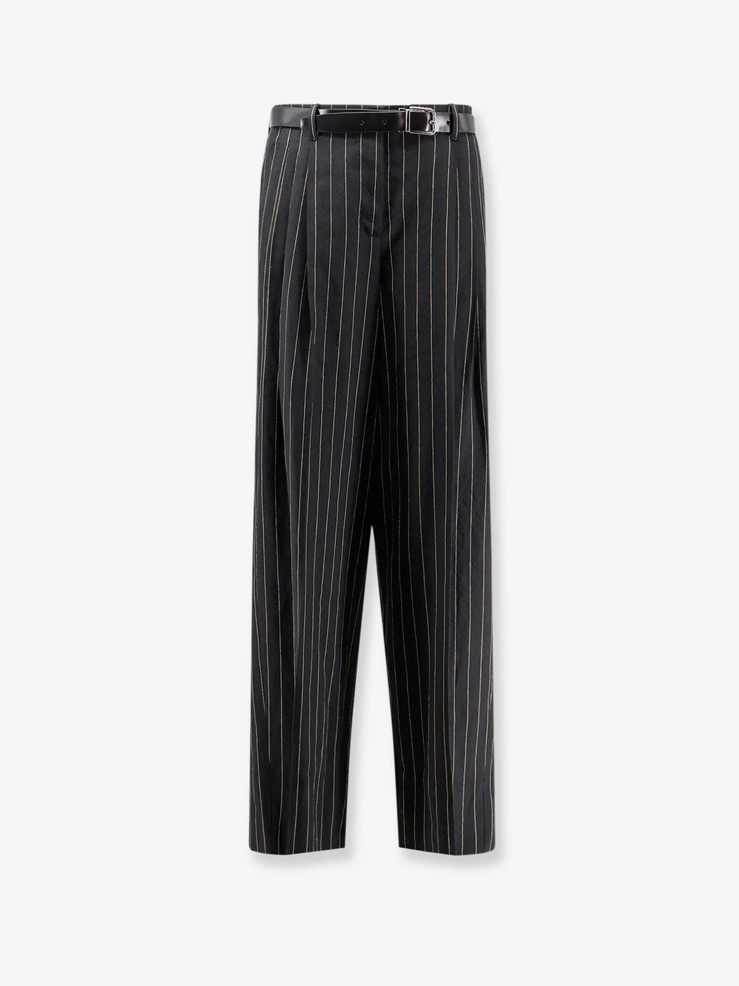 Dolce & Gabbana Wool And Linen Blend Trousers With Pinstripe Pattern