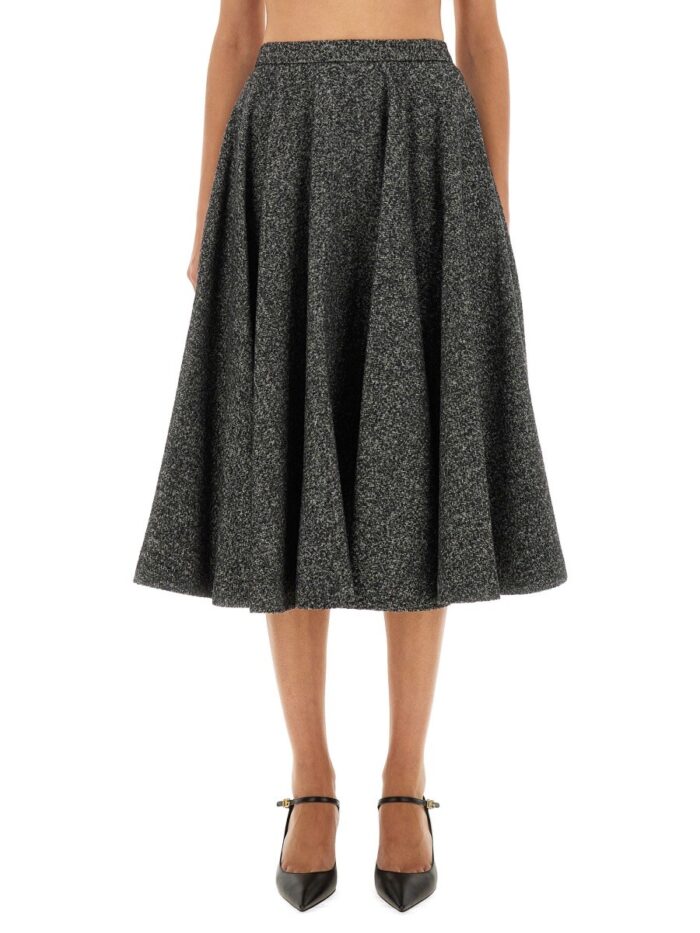 Dolce & Gabbana WOOL-BLEND DOTTED SKIRT