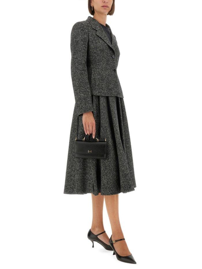 Dolce & Gabbana WOOL-BLEND DOTTED SKIRT