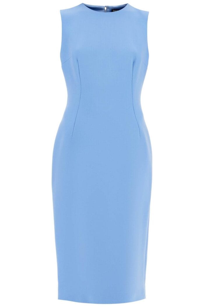 DOLCE & GABBANA Wool Crepe Sheath Midi Dress With Tube