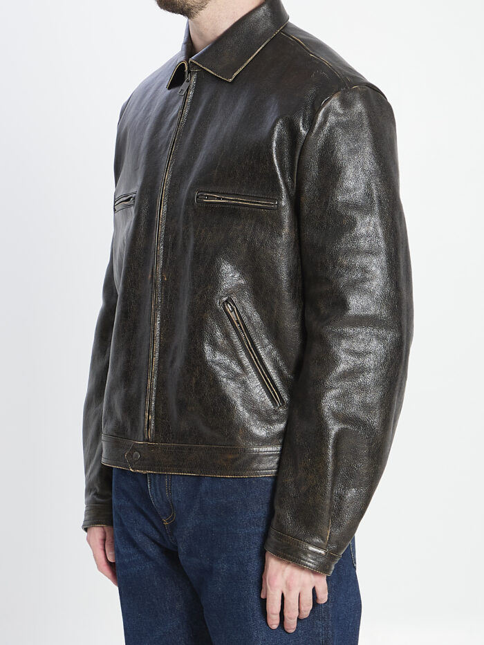 Dolce&gabbana Aged-effect leather jacket