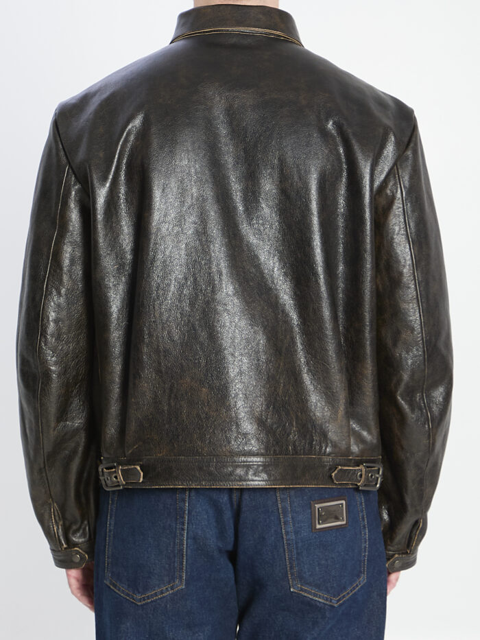 Dolce&gabbana Aged-effect leather jacket