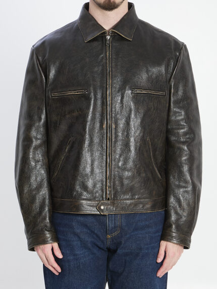 Dolce&gabbana Aged-effect leather jacket
