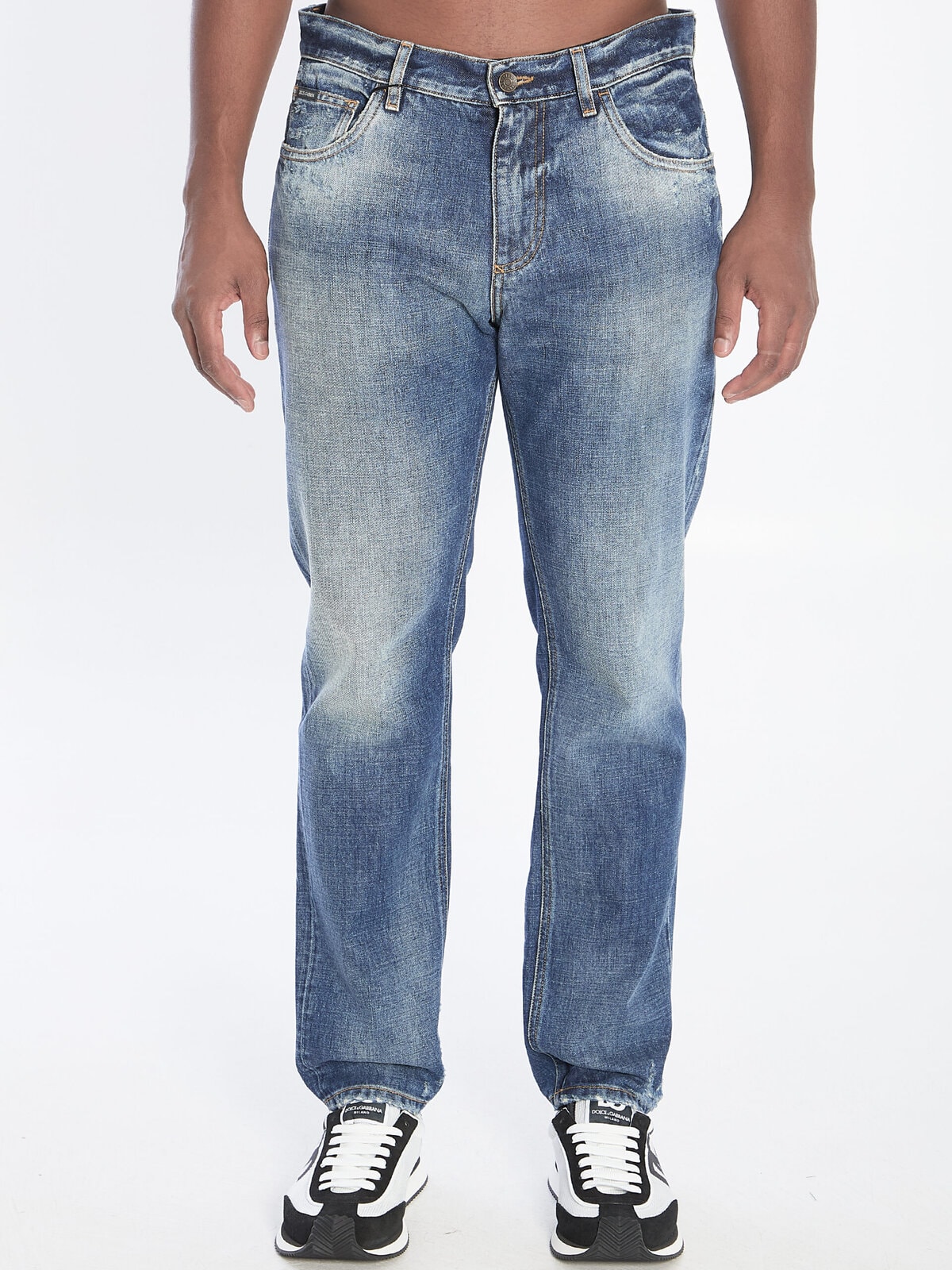 Dolce&gabbana Denim pants with plaque