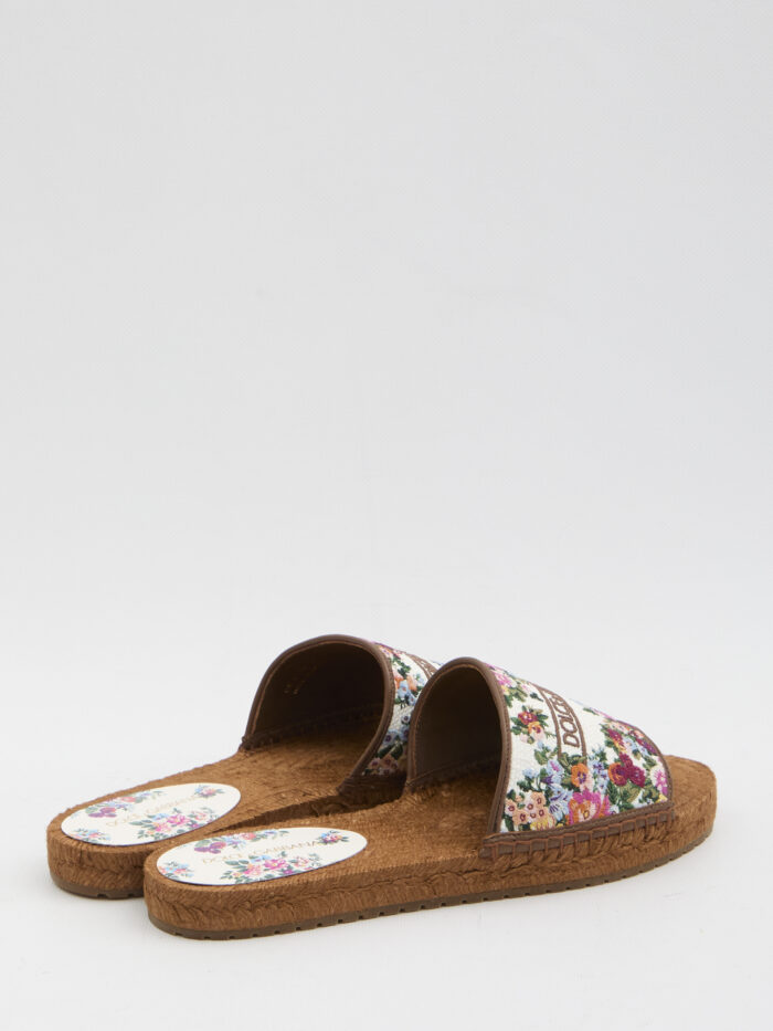 Dolce&gabbana Embroidered floral espadrilla slides