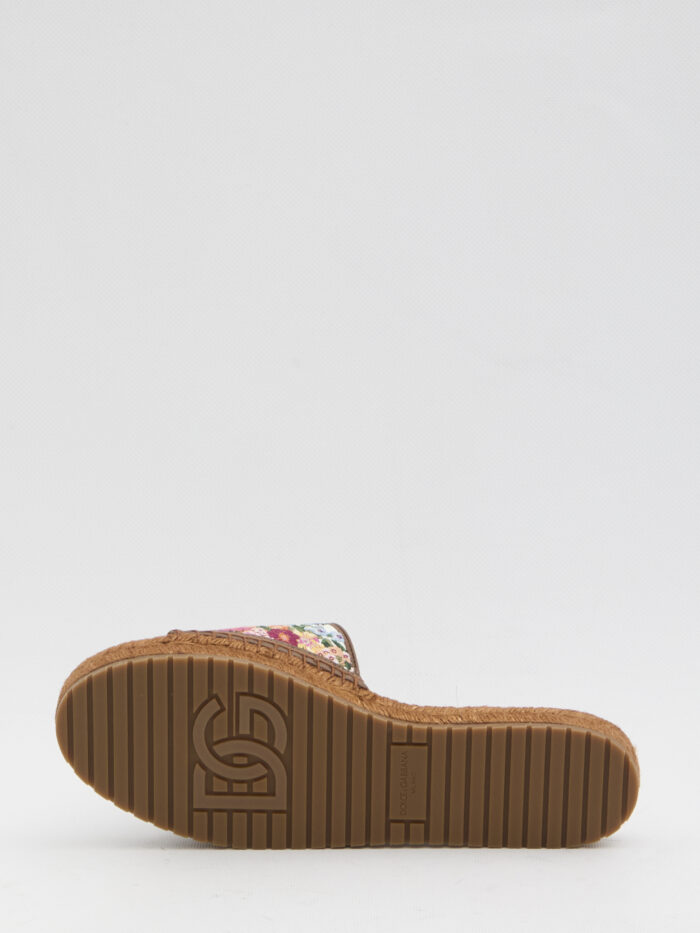 Dolce&gabbana Embroidered floral espadrilla slides