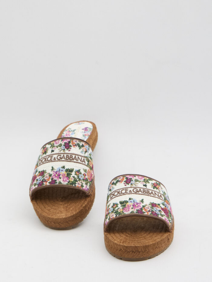 Dolce&gabbana Embroidered floral espadrilla slides