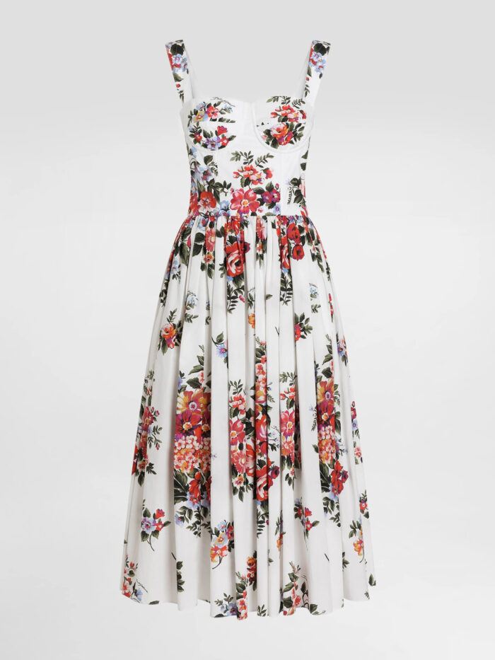 Dolce&gabbana Floral print bustier midi dress