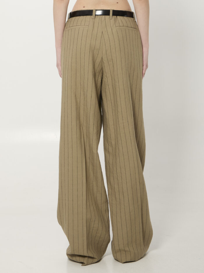 Dolce&gabbana Pinstriped virgin wool and linen trousers