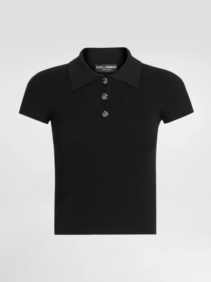 Dolce&gabbana Ribbed polo-style top