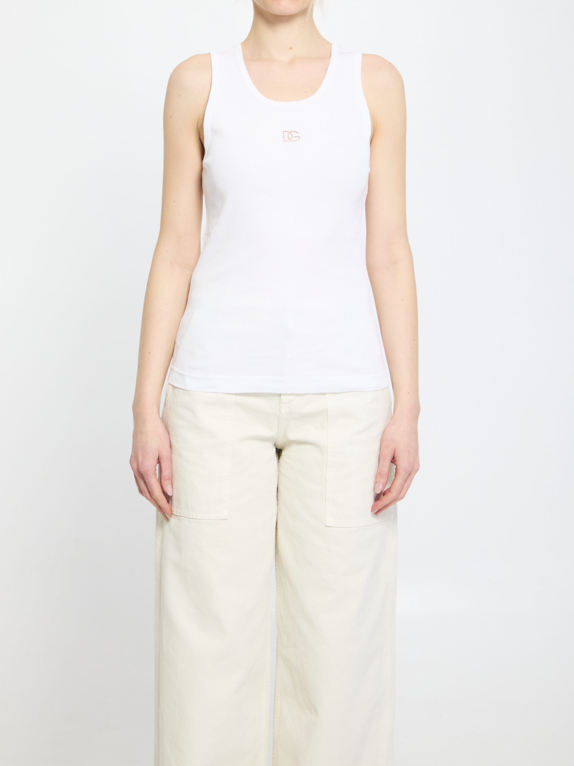 Dolce&gabbana Ribbed tank top with DG