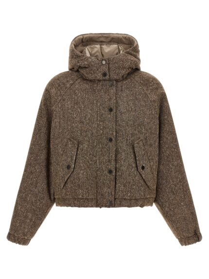 Brunello Cucinelli Donegal Tweed Down Jacket