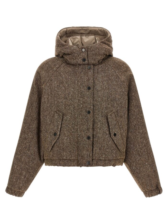 brunello cucinelli donegal tweed down jacket Brunello Cucinelli Donegal Tweed Down Jacket