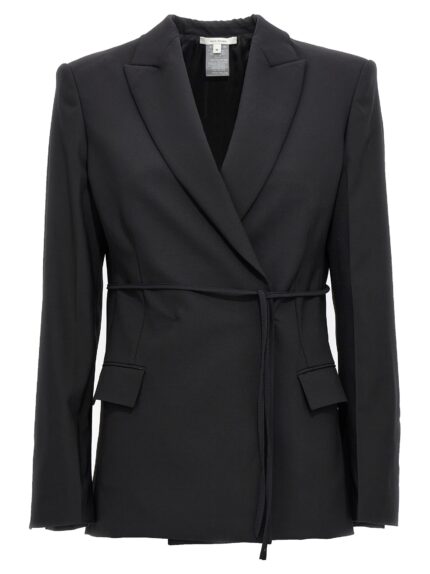 NENSI DOJAKA Double Breast Drawstring Blazer Jacket