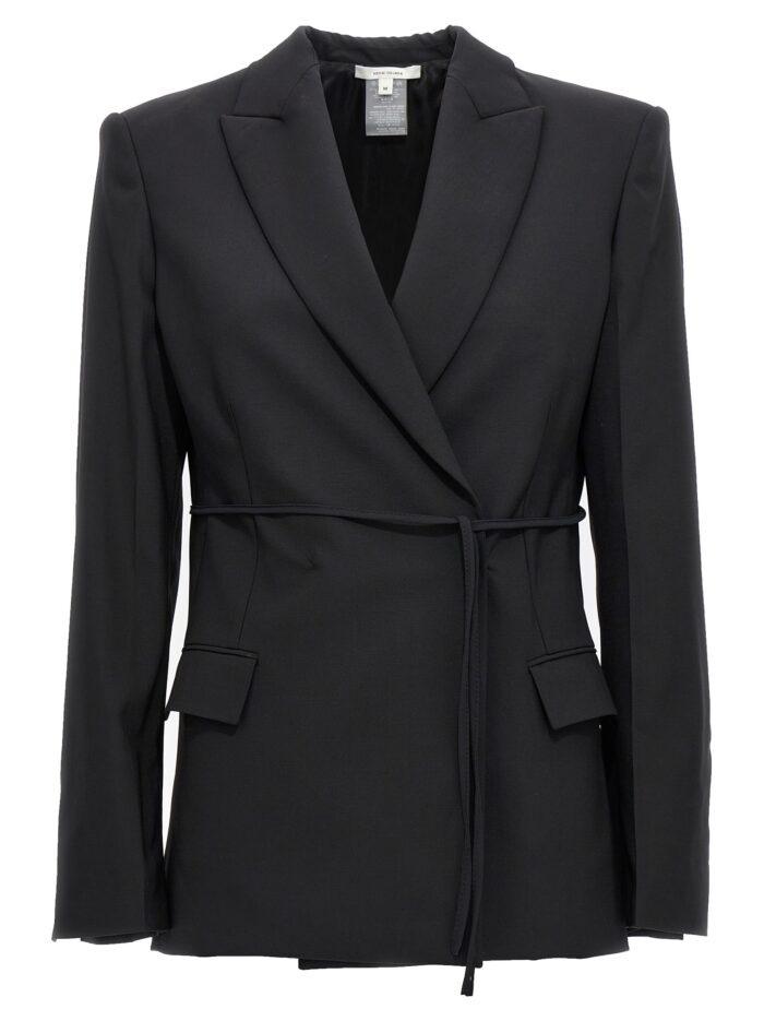 nensi dojaka double breast drawstring blazer jacket NENSI DOJAKA Double Breast Drawstring Blazer Jacket