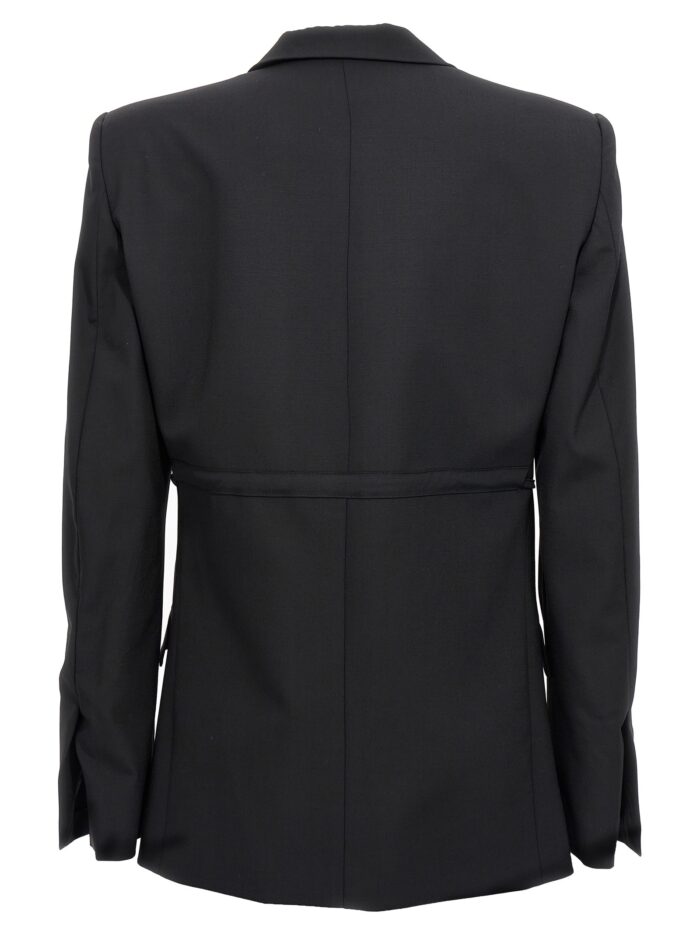 NENSI DOJAKA Double Breast Drawstring Blazer Jacket