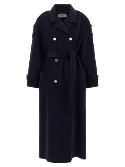 Elisabetta Franchi Double-Breasted Belted Coat